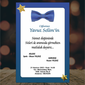 Mavi Papyon Sünnet Davetiyesi